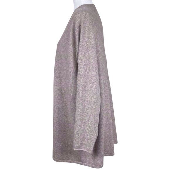 J.JILL Pure Jill Cashmere Cardigan Sweater Size 2X Beige Long Line V-Neck Button - Picture 9 of 16